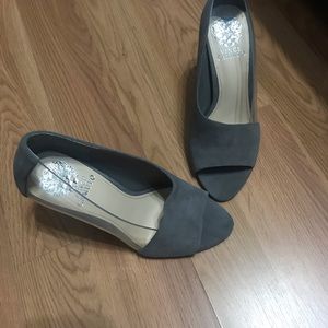 Vince Camuto gray and clear heels! Never worn!